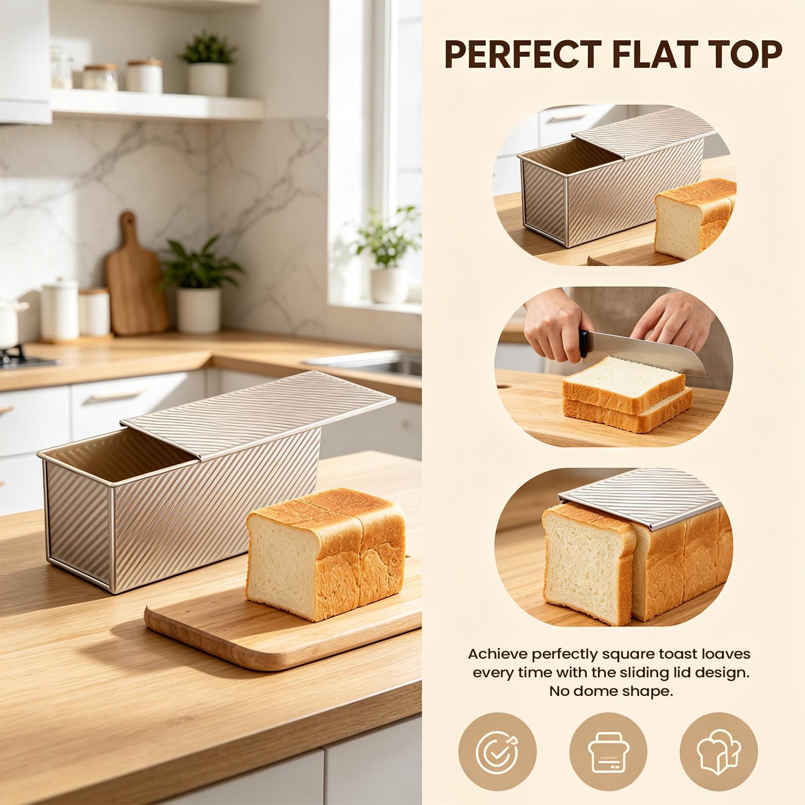 Loaf Pan With Lid Corrugated C - Kitchen Baking Tins reseña y precio