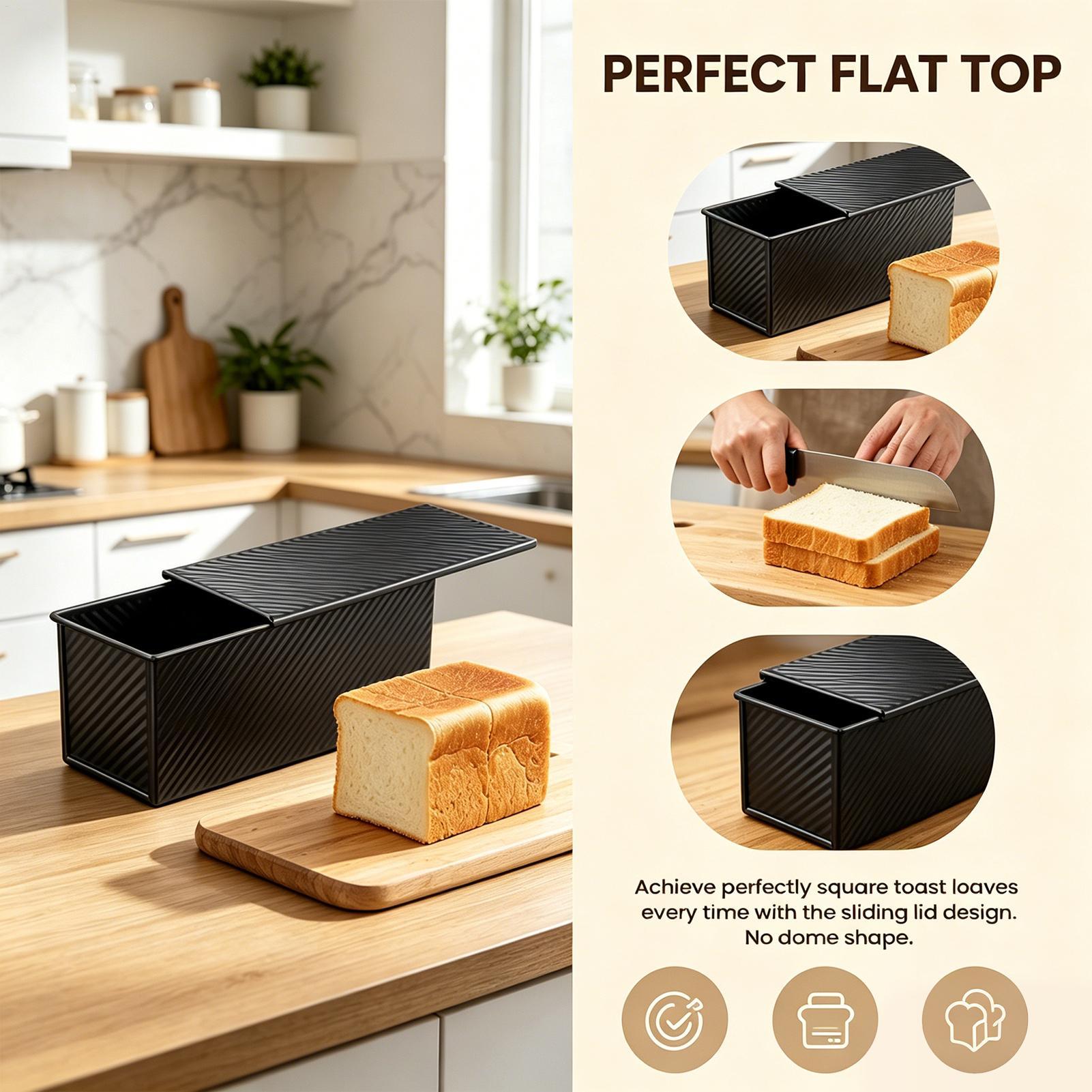Loaf Pan With Lid Corrugated C - Kitchen Baking Tins reseña y precio