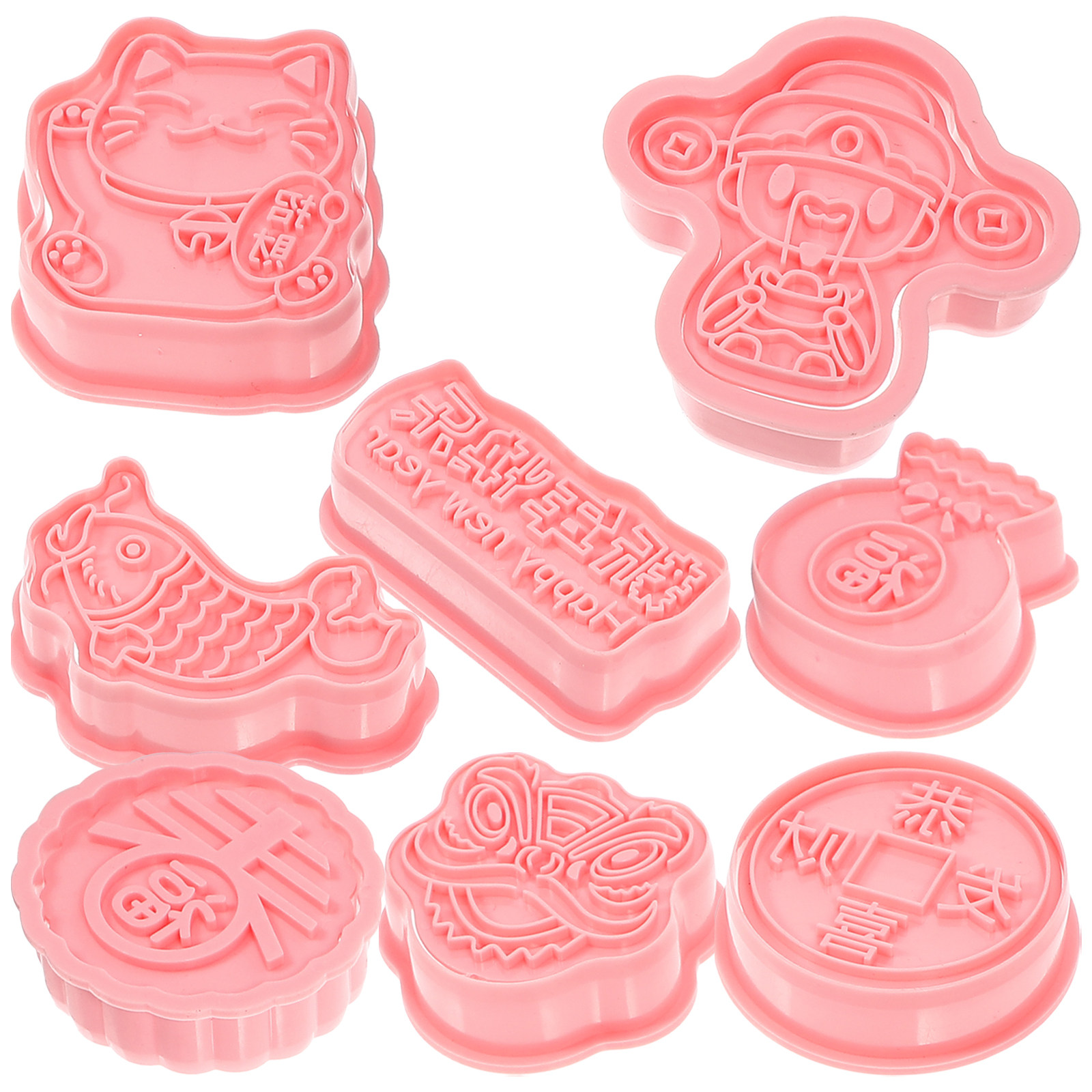 8Pcs New Year Cookie Molds Cre - Kitchen Accessories For Baking reseña y precio