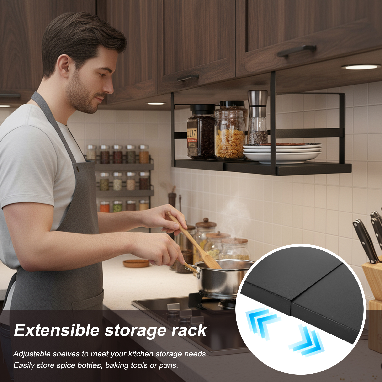 Expandable Cabinet Organizer S - Kitchen Cabinet Baking Organizer reseña y precio
