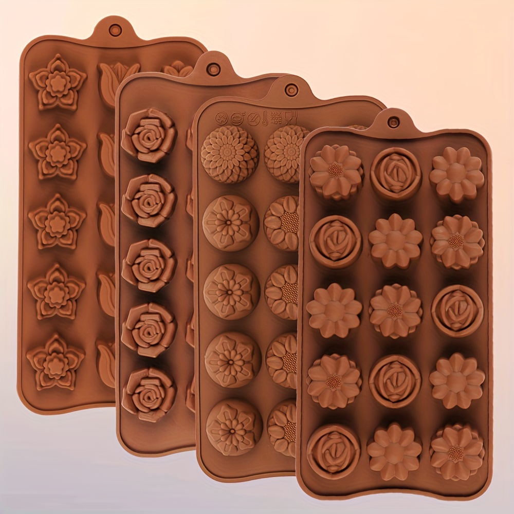 4 Flower-Shaped Chocolate Cand - Kitchen Accessories For Baking reseña y precio