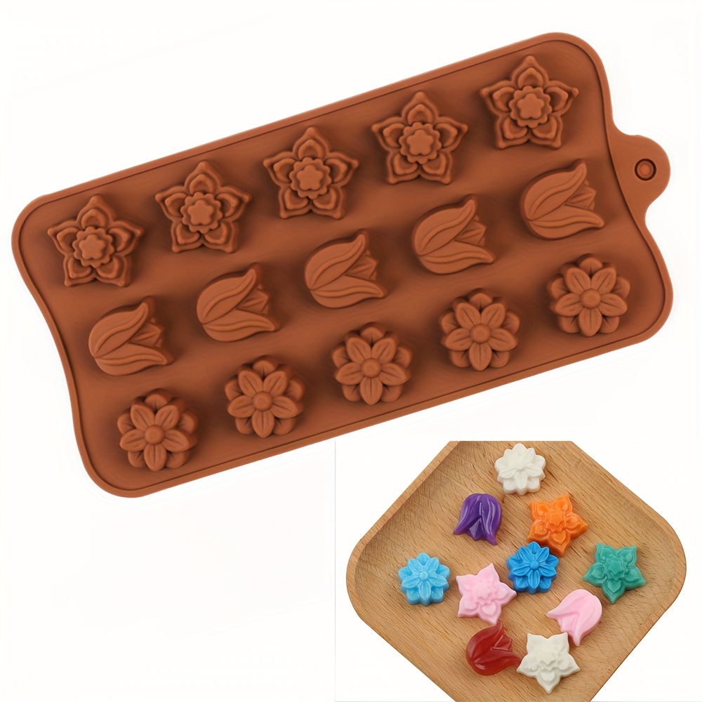 4 Flower-Shaped Chocolate Cand - Kitchen Accessories For Baking reseña y precio