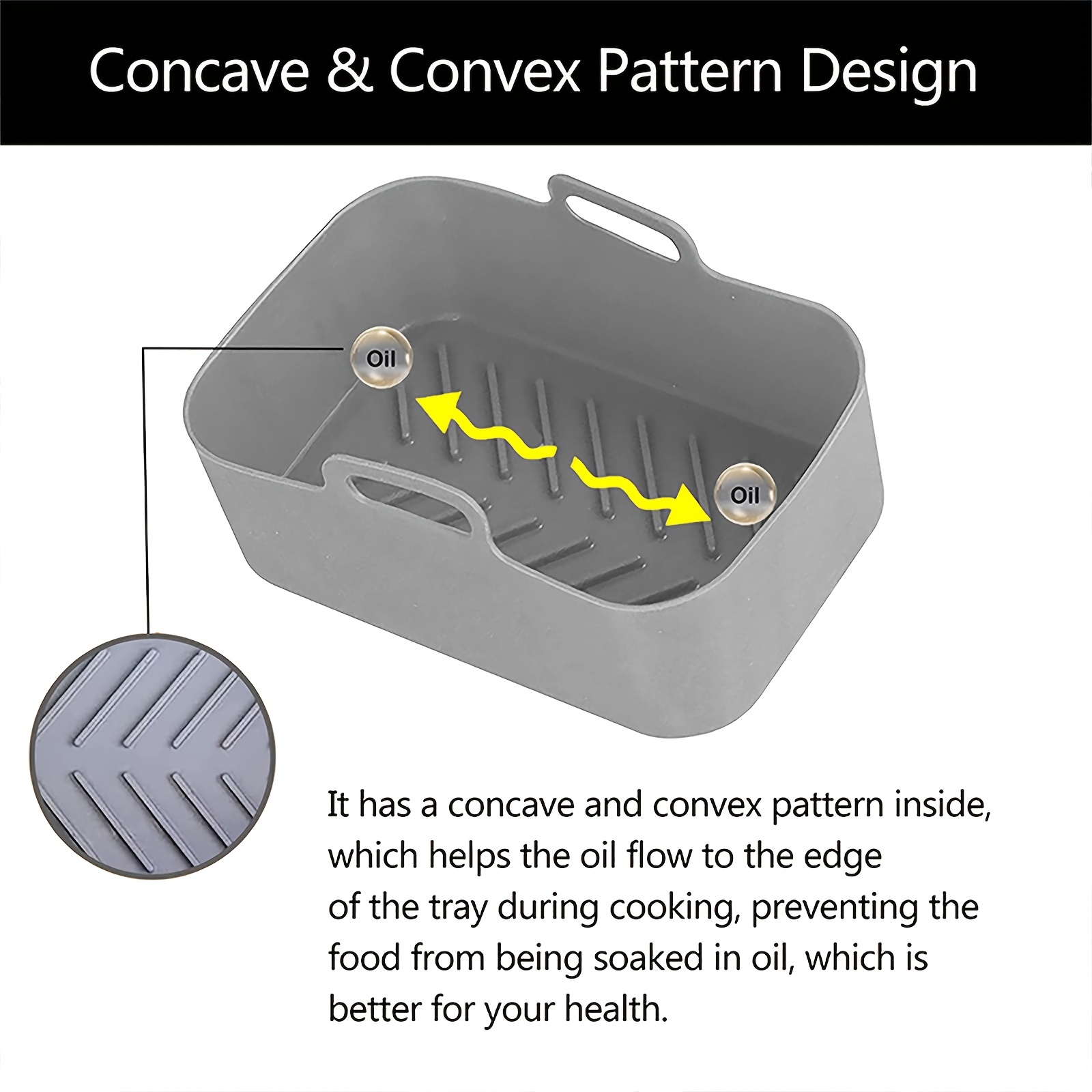 1/2Pcs Air Fryer Silicone Tray - Kitchen Baking Pan reseña y precio