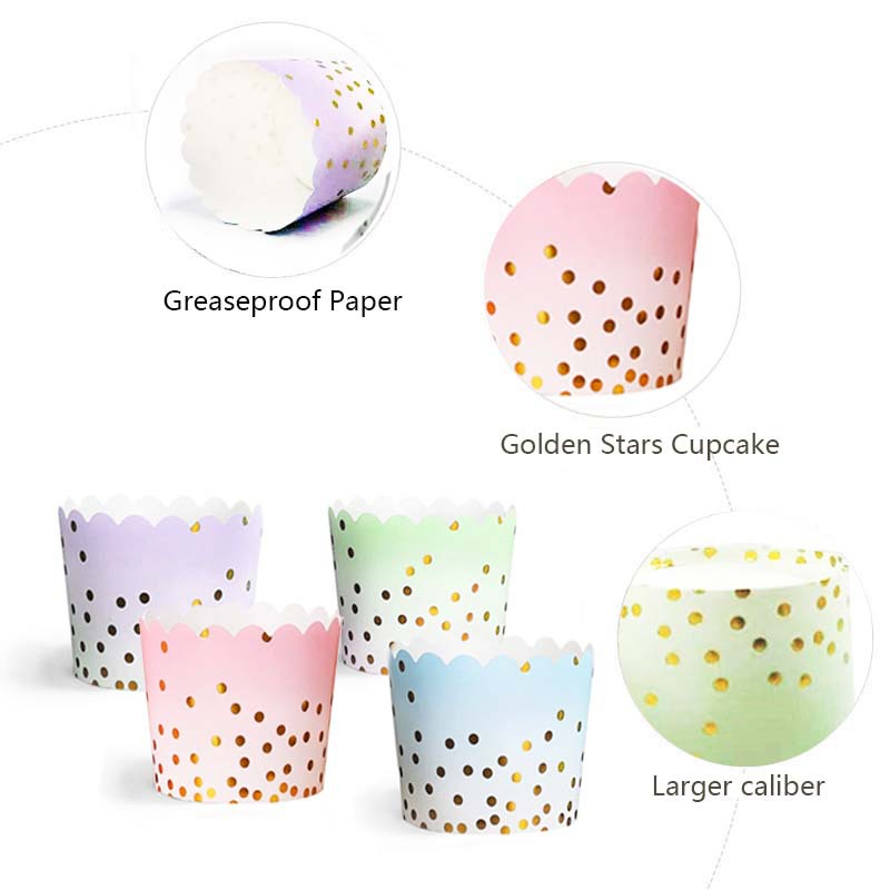 50Pcs Gold Dots Paper Baking C - Kitchen Paper For Baking reseña y precio