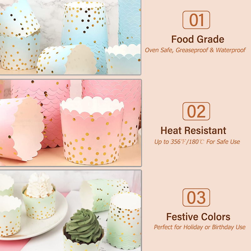 50Pcs Gold Dots Paper Baking C - Kitchen Paper For Baking reseña y precio