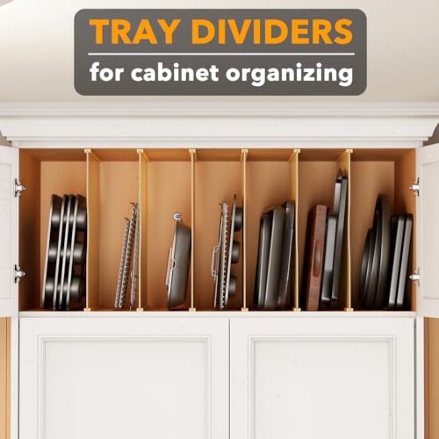 6 Pack Tray Dividers for Cabin - Kitchen Cabinet Baking Organizer reseña y precio