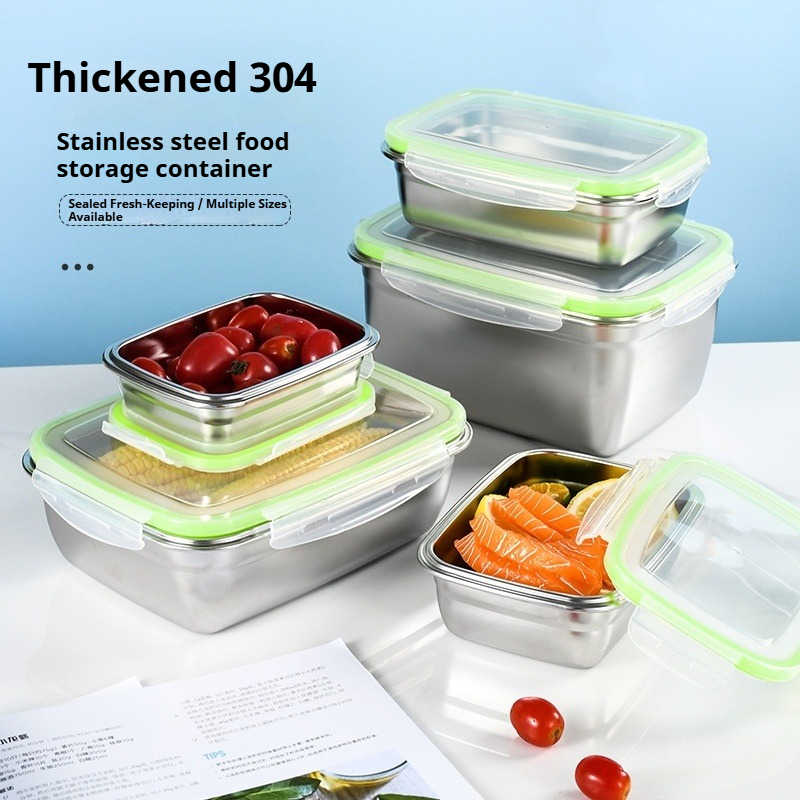 304 Stainless Steel Lunch Box  - Kitchen Baking Tray Organizer reseña y precio