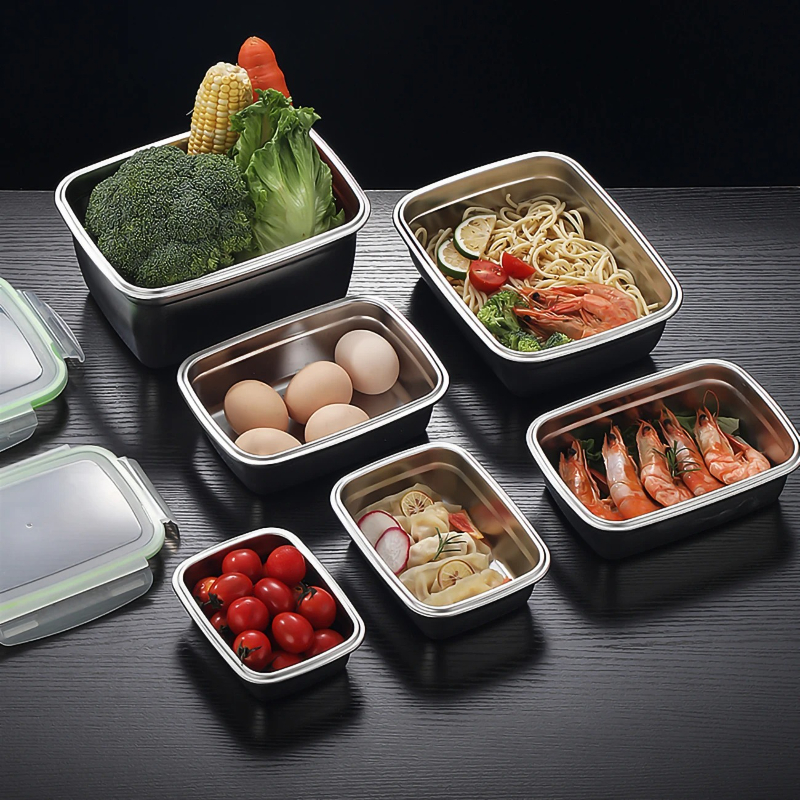 304 Stainless Steel Lunch Box  - Kitchen Baking Tray Organizer reseña y precio