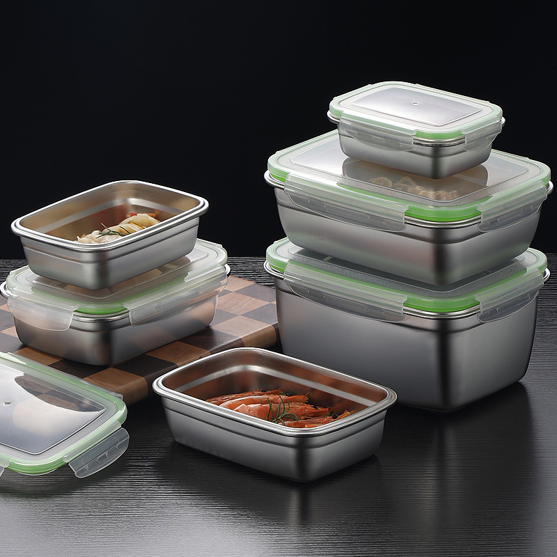 304 Stainless Steel Lunch Box  - Kitchen Baking Tray Organizer reseña y precio