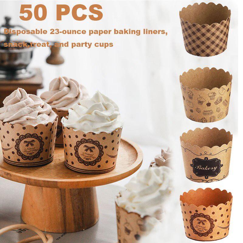 50Pcs/Pack Cupcake Paper Cups  - Kitchen Paper For Baking reseña y precio