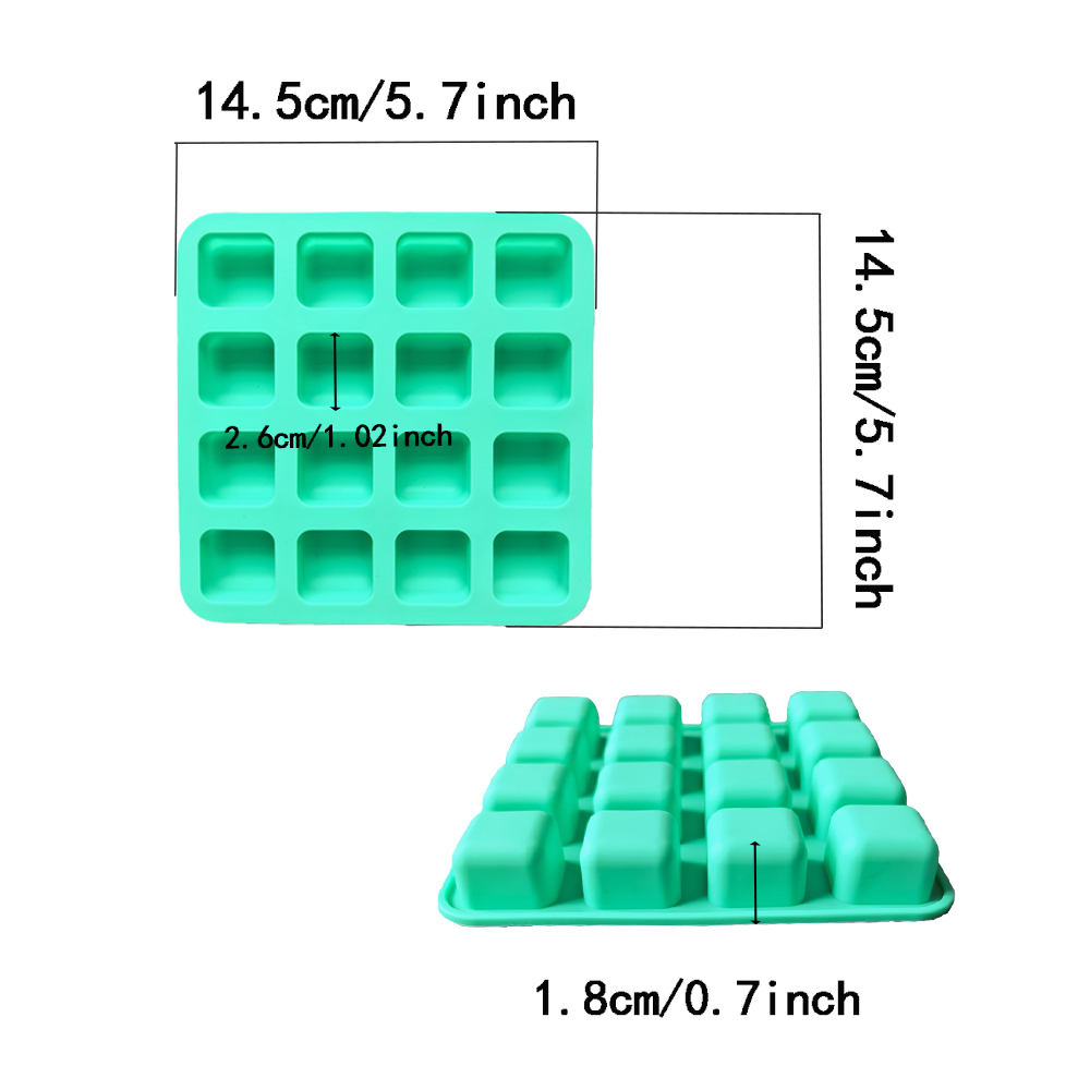 1pc 16 hole square shaped choc - Silicone Cake Mold reseña y precio