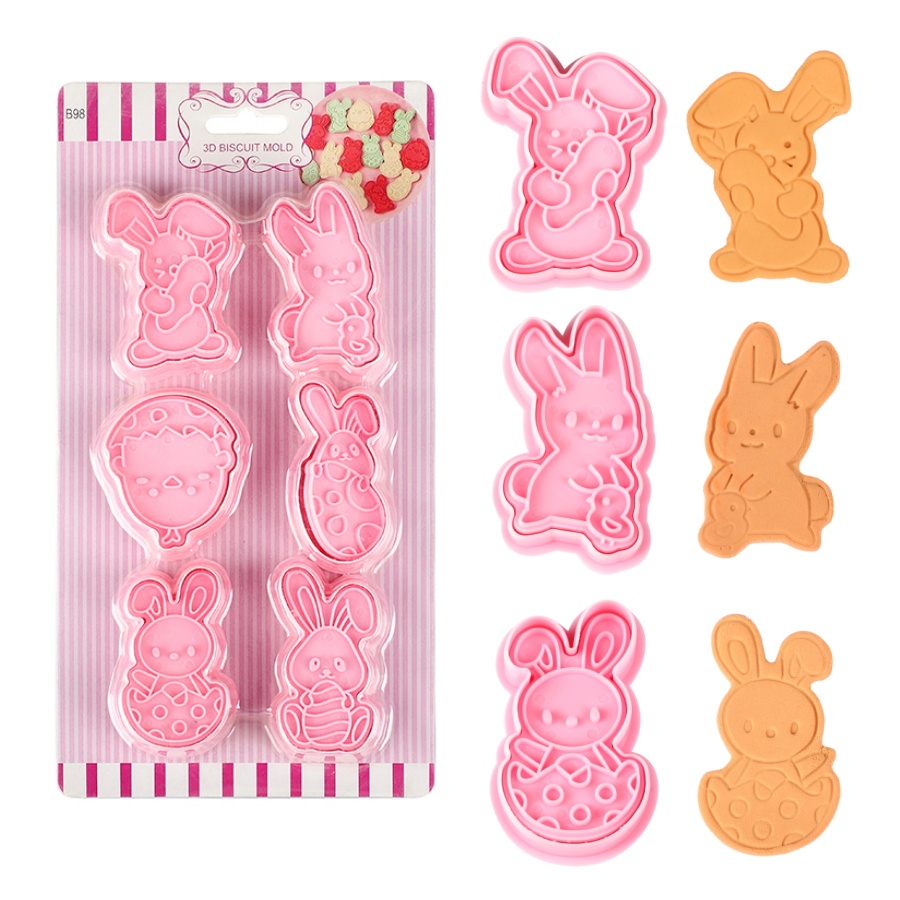 6pcs/Set Easter Bunny Cookie C - Kitchen Accessories For Baking reseña y precio
