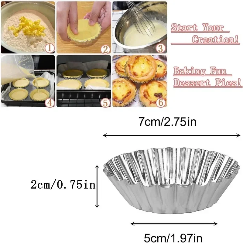 Aluminum 7cm Egg Tart Molds St - Kitchen Baking Tins reseña y precio