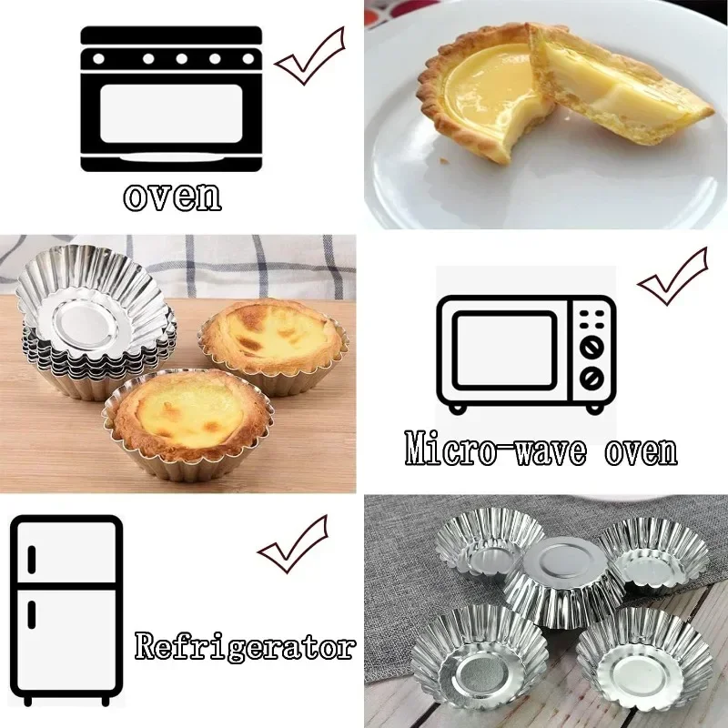 Aluminum 7cm Egg Tart Molds St - Kitchen Baking Tins reseña y precio