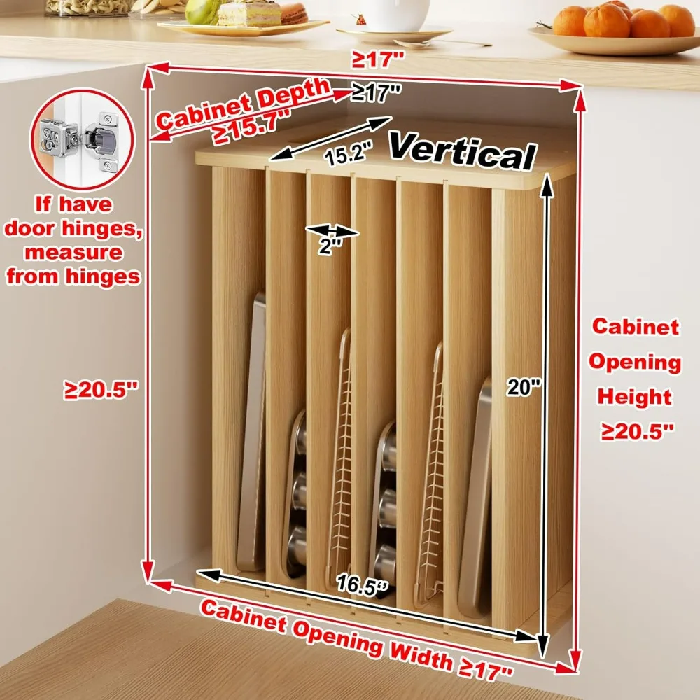 Wooden 7-Tier Cabinet Dividers - Kitchen Cabinet Baking Organizer reseña y precio