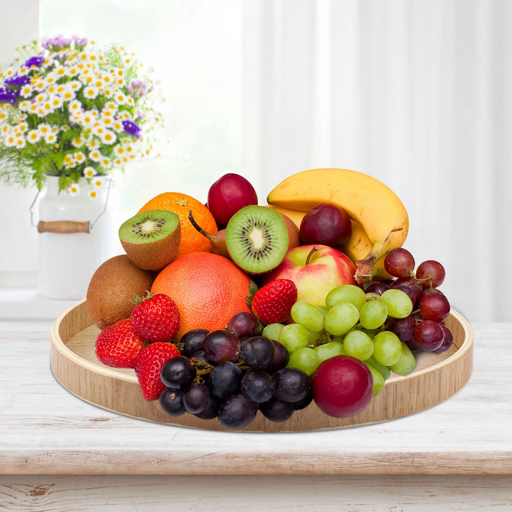 Wooden Serving Tray Tea Plate  - Cake Board Round reseña y precio