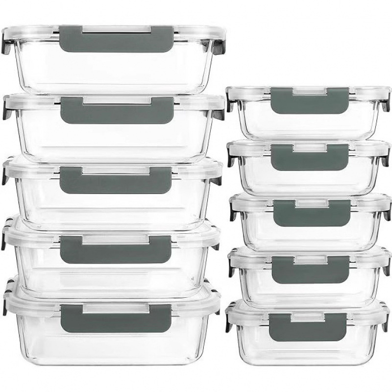 Glass Food Storage Container W - Kitchen Baking Tins reseña y precio