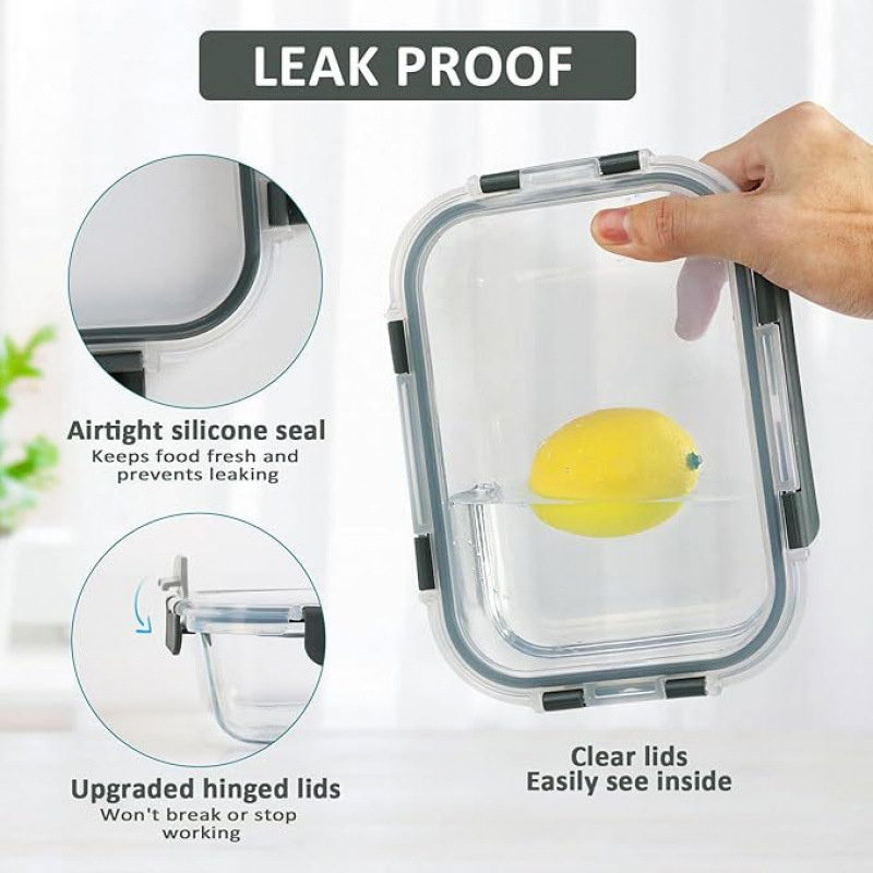 Glass Food Storage Container W - Kitchen Baking Tins reseña y precio