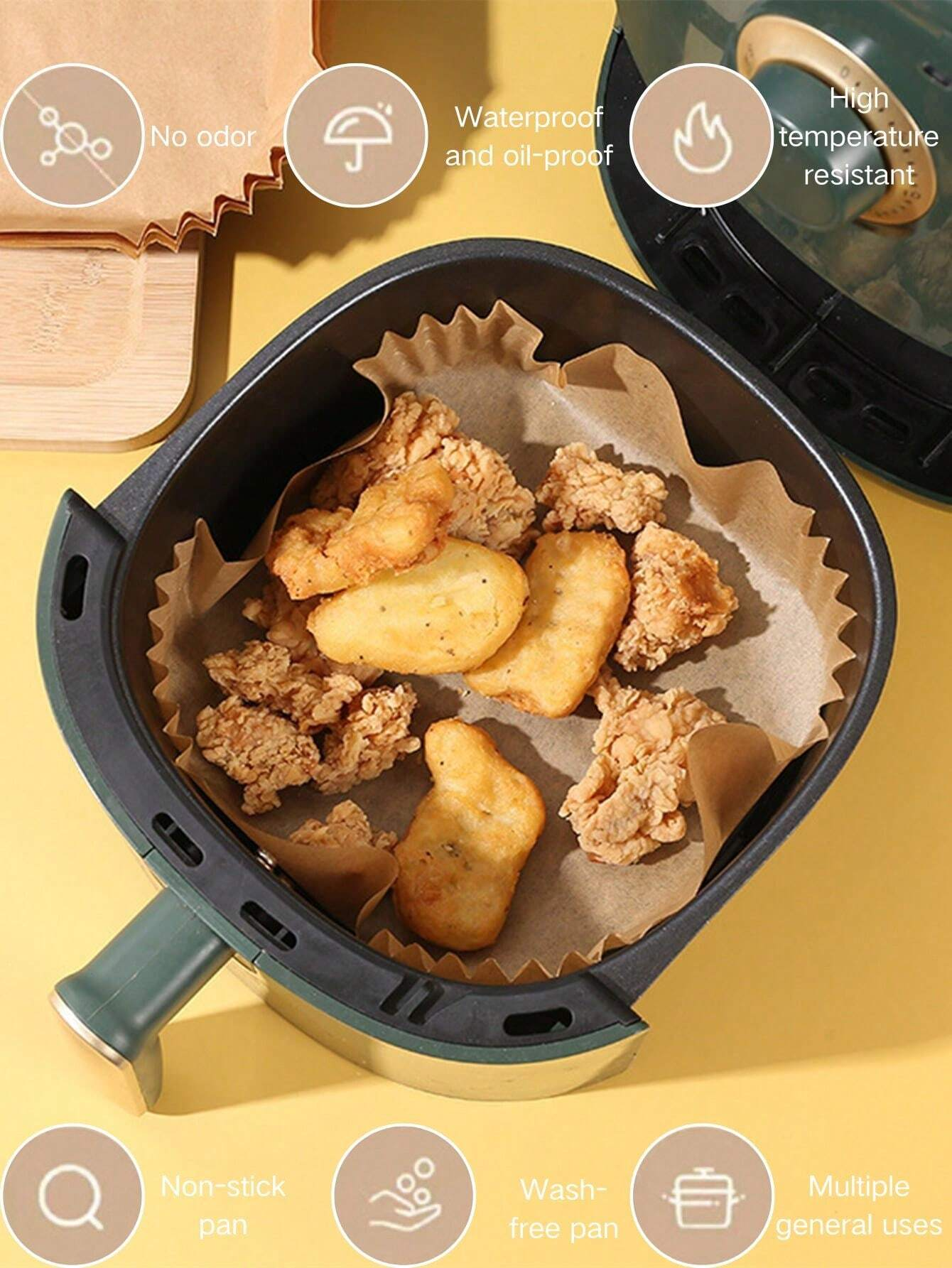10-200pcs Disposable Air Fryer - Kitchen Paper For Baking reseña y precio