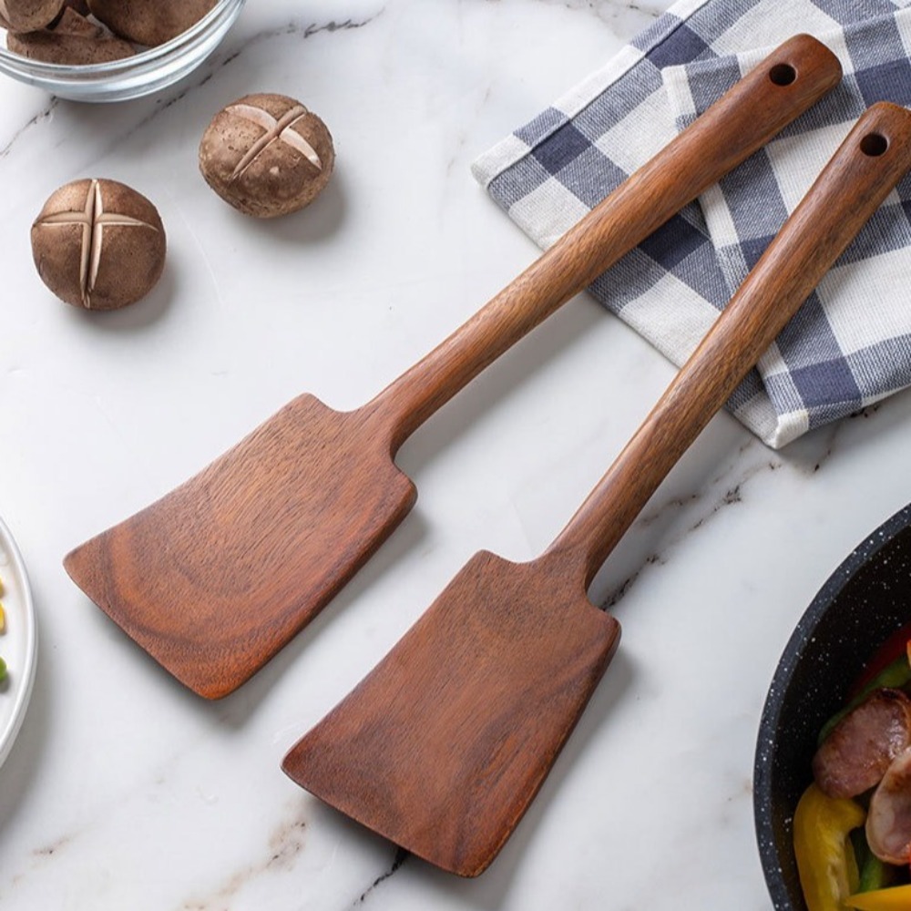 34cm Solid Wood Cooking Spatul - Offset Spatula Set reseña y precio