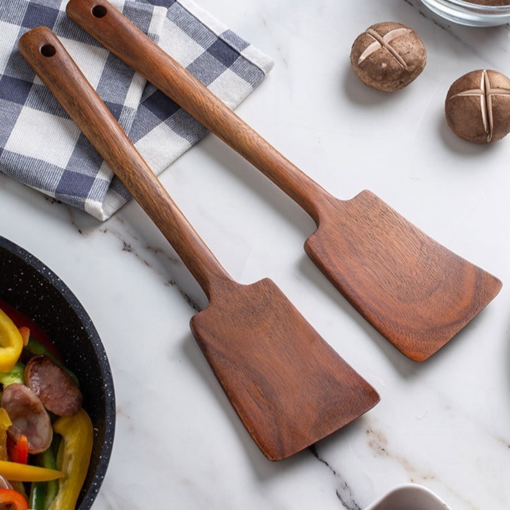 34cm Solid Wood Cooking Spatul - Offset Spatula Set reseña y precio
