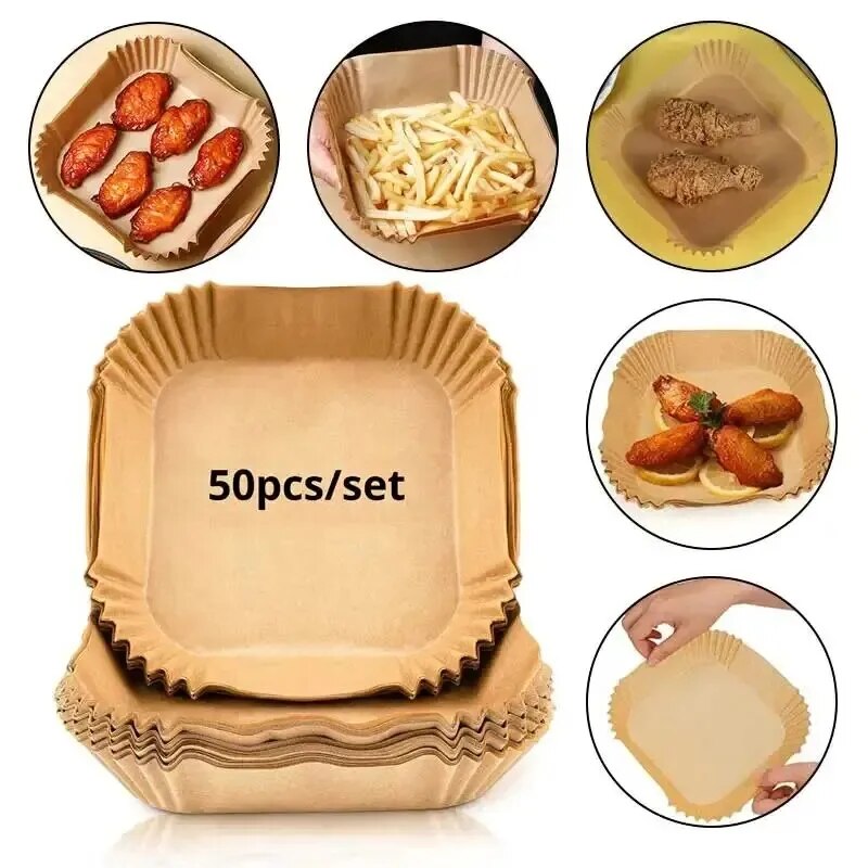 50Pcs Air Fryer Disposable Pap - Kitchen Paper For Baking reseña y precio