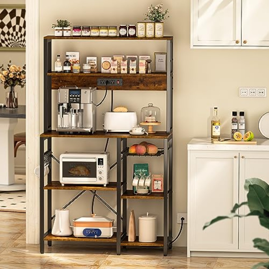 Bakers Rack with Power Outlet  - Kitchen Baker reseña y precio