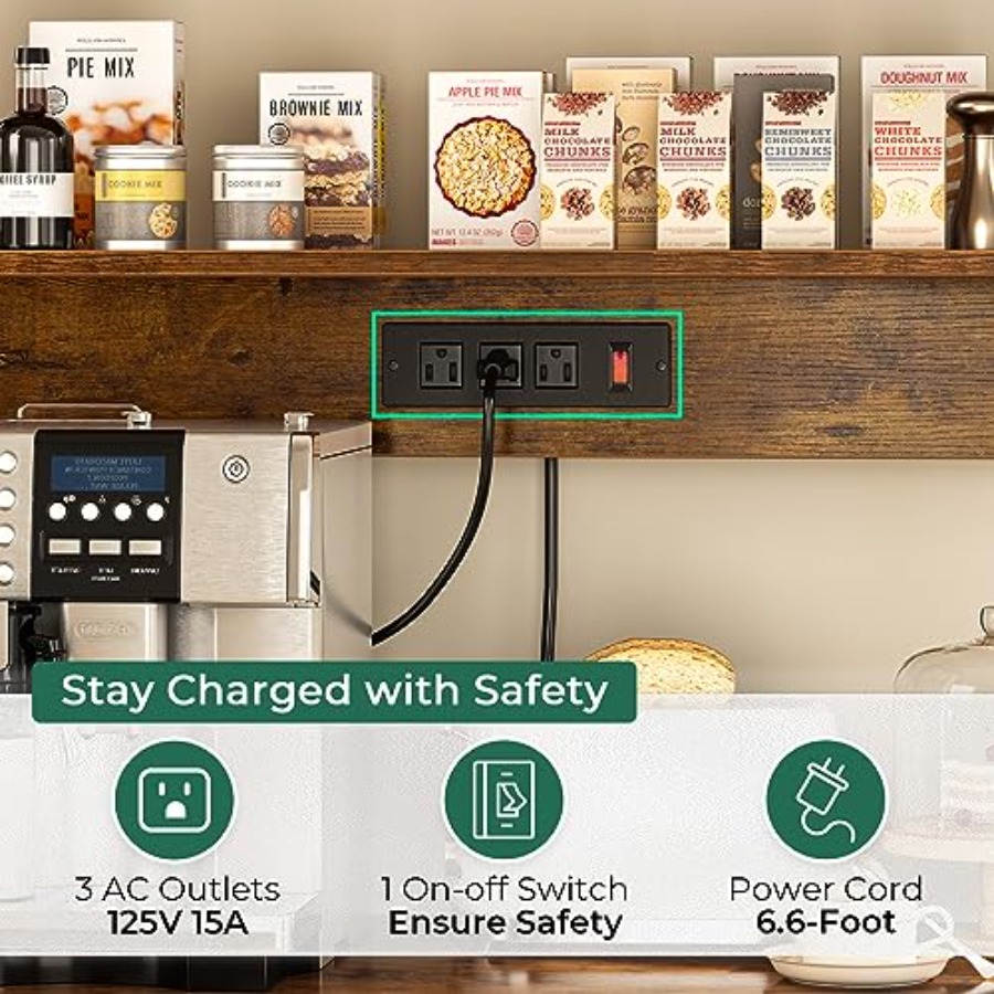 Bakers Rack with Power Outlet  - Kitchen Baker reseña y precio