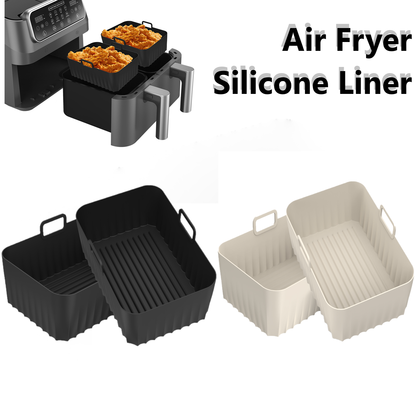 2Pcs Air Fryer Silicone Pot Ai - Kitchen Baking Pan reseña y precio