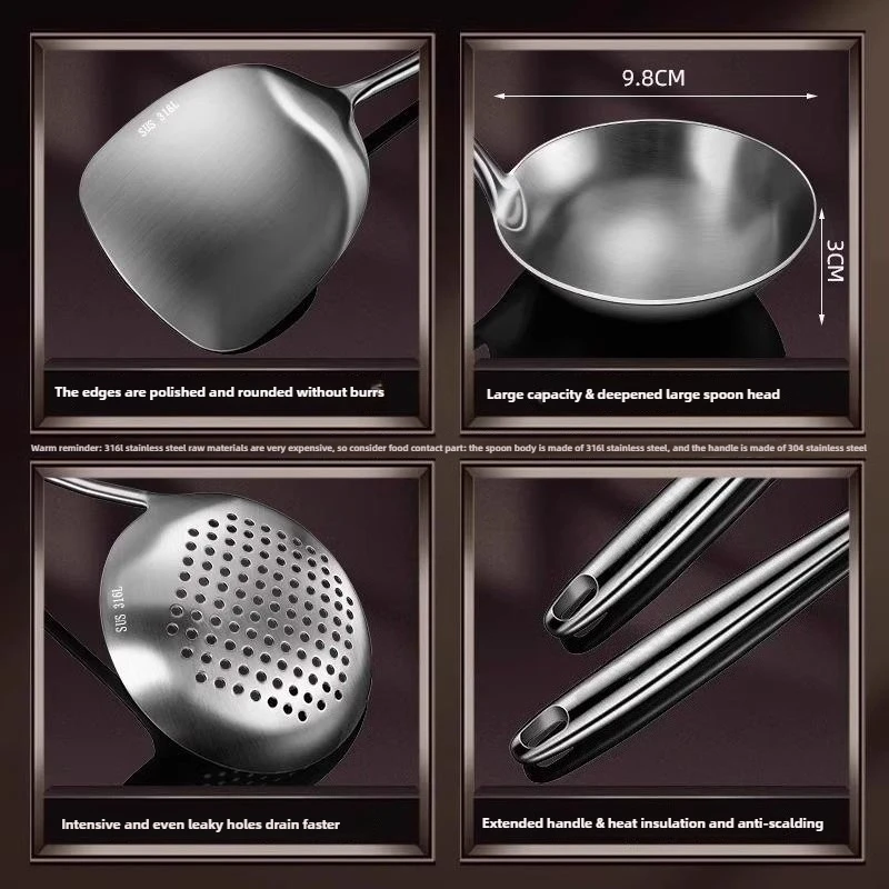 316 Stainless Steel Wok Spatul - Offset Spatula Set reseña y precio