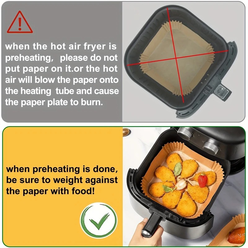 Air Fryer Paper Liners Disposa - Kitchen Paper For Baking reseña y precio
