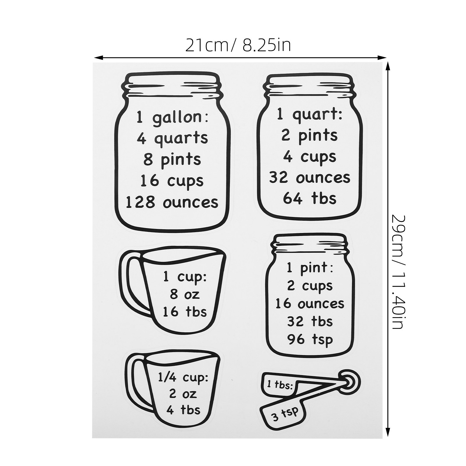2Pcs Baking Conversion Chart S - Baking (Kitchen Ingredient) reseña y precio