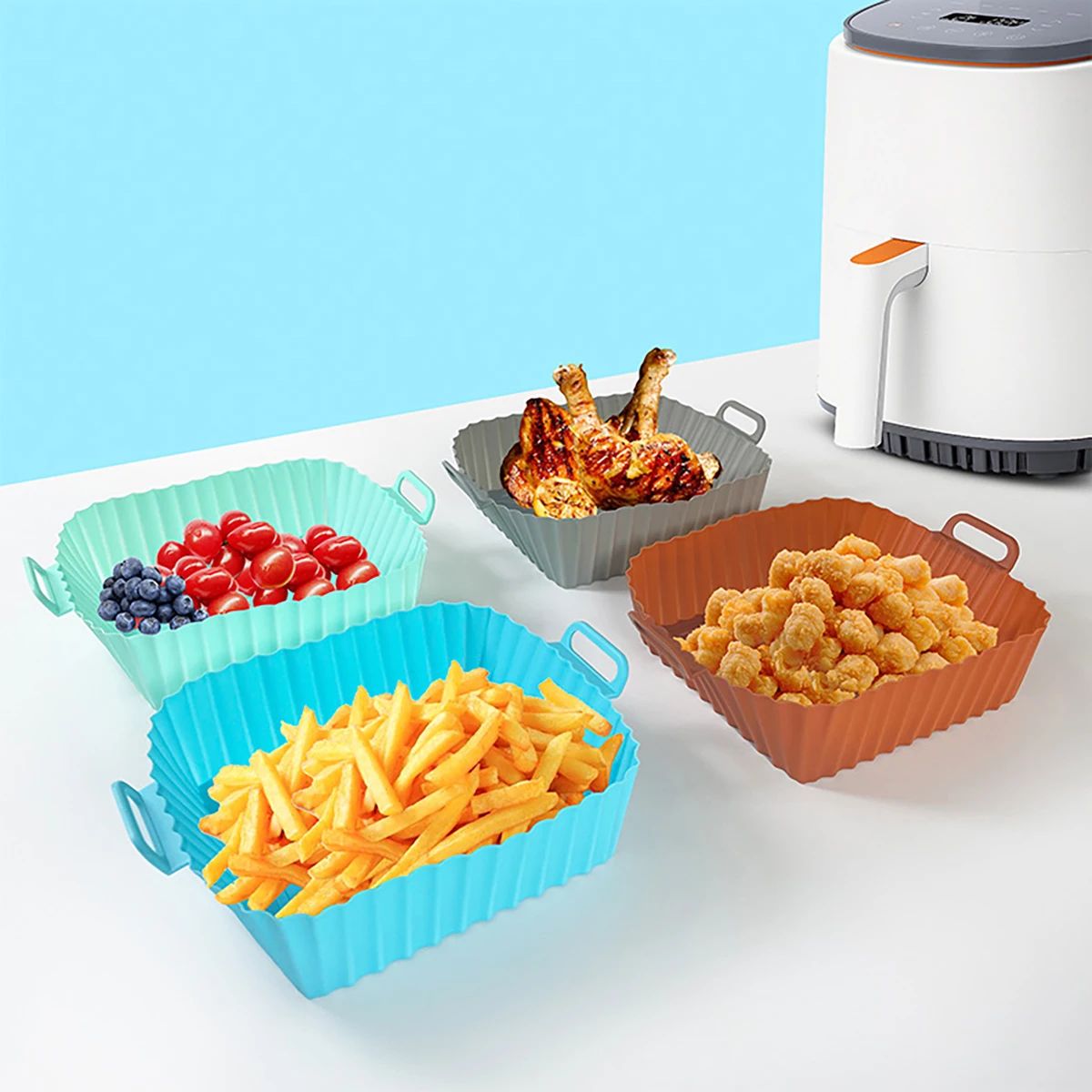 Silicone Fryer Mold Air Fryer  - Kitchen Baking Pan reseña y precio