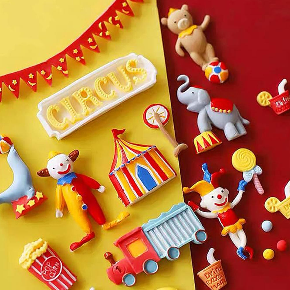 2Pcs Circus Fondant Mold Silic - Silicone Cake Mold reseña y precio