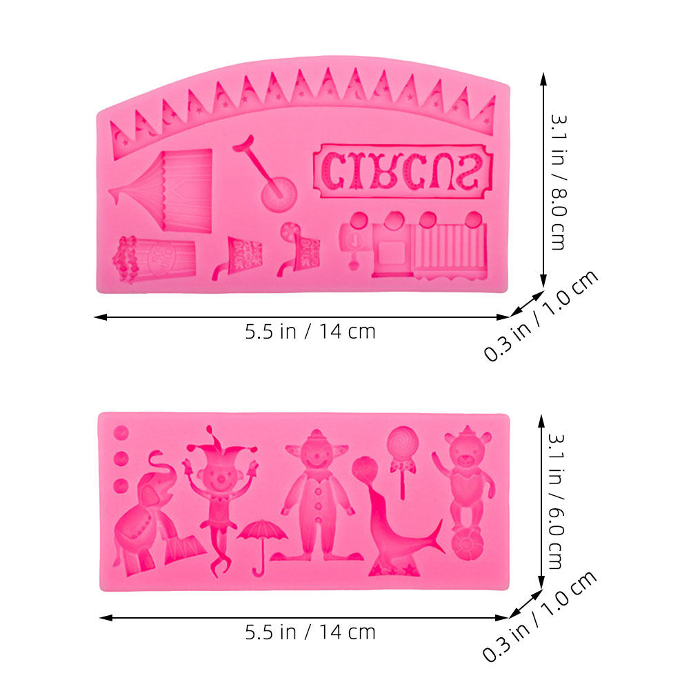2Pcs Circus Fondant Mold Silic - Silicone Cake Mold reseña y precio